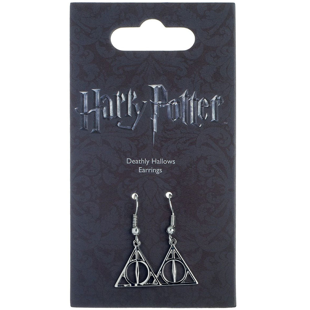 Harry Potter Silver Plated Deathly Hallows Hook Earrings