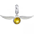 Harry Potter Sterling Silver Golden Snitch Crystal Charm