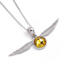 Harry Potter Sterling Silver Golden Snitch Crystal Necklace