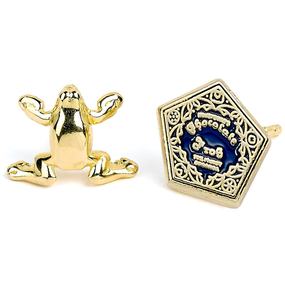 Harry Potter Gold Plated Chocolate Frog Stud Earrings