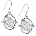 Harry Potter Sterling Silver Time Turner Crystal Hook Earrings