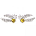 Harry Potter Sterling Silver Golden Snitch Crystal Stud Earrings