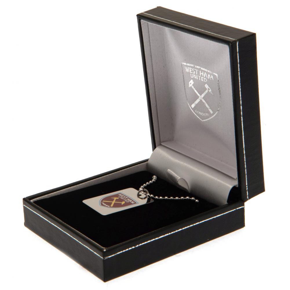 West Ham United FC Enamel Crest Dog Tag & Chain