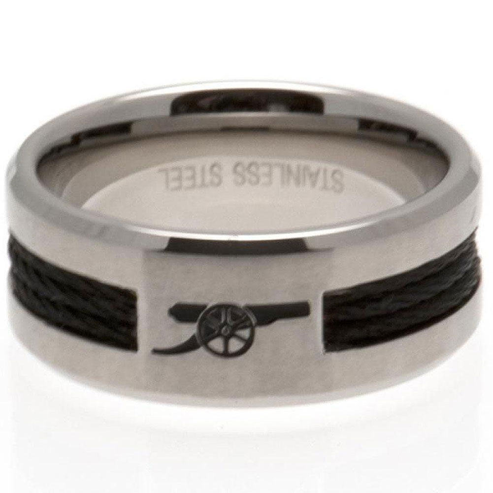 Arsenal FC Black Inlay Ring Small