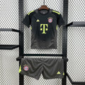 Bayern Munich 2025/26 Blackn Goalkeeper Kids Kit11