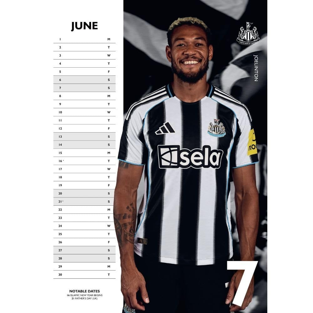 Newcastle United FC A3 Calendar 2026, Birthday, Christmas Gift Official Product