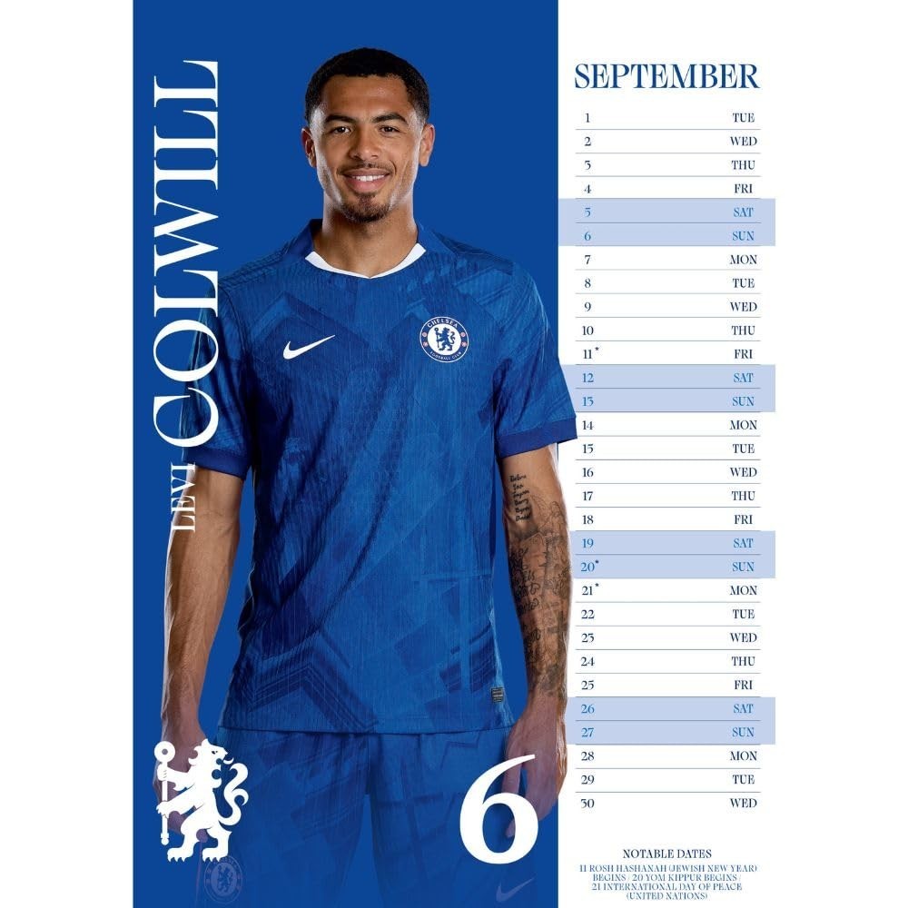 Chelsea FC A3 Calendar 2026, Birthday, Christmas Gift Official Product