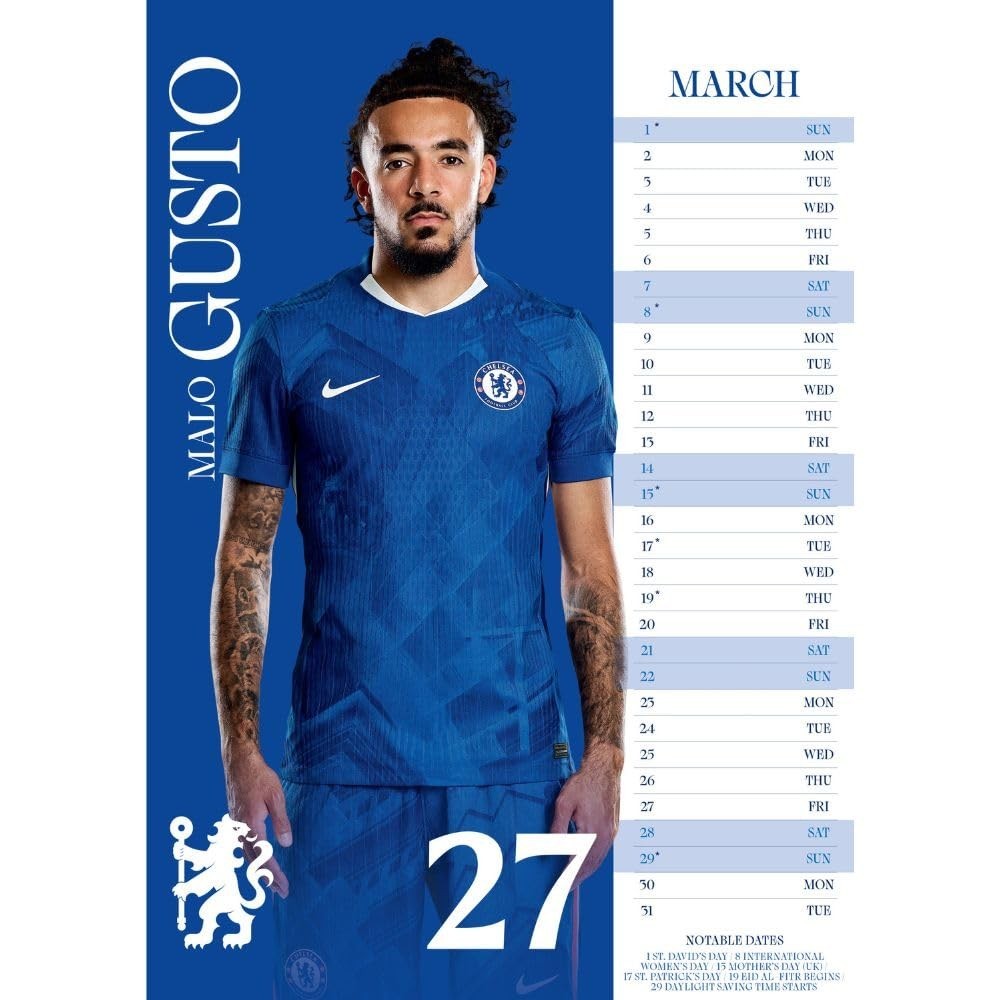 Chelsea FC A3 Calendar 2026, Birthday, Christmas Gift Official Product