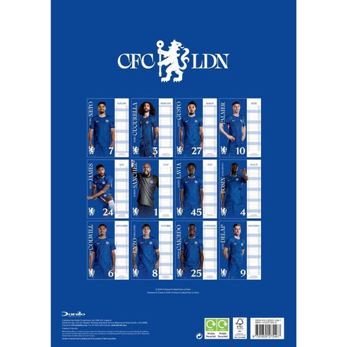 Chelsea FC A3 Calendar 2026, Birthday, Christmas Gift Official Product