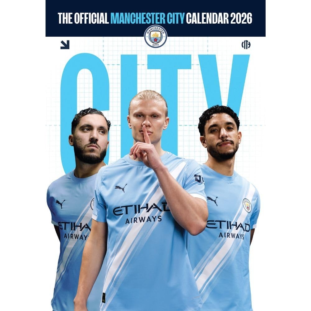 Manchester City FC A3 Calendar 2026, Birthday, Christmas Gift Official Product