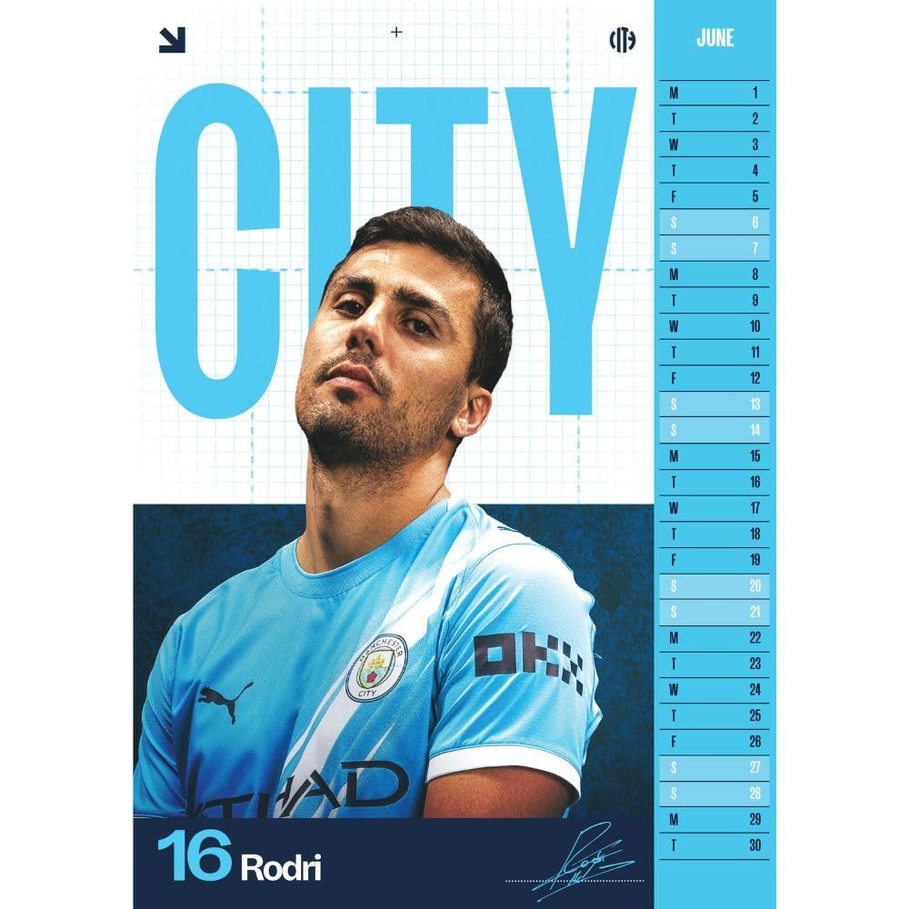 Manchester City FC A3 Calendar 2026, Birthday, Christmas Gift Official Product
