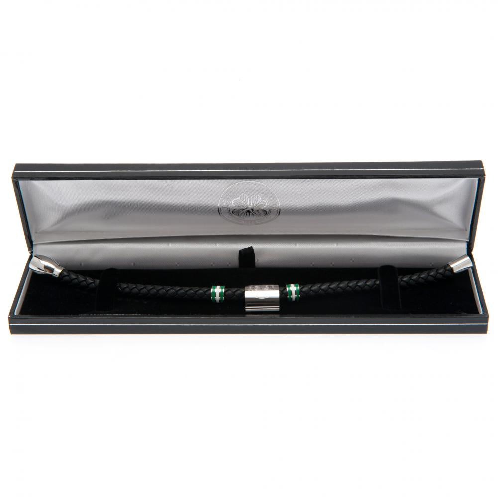 Celtic FC Colour Ring Leather Bracelet