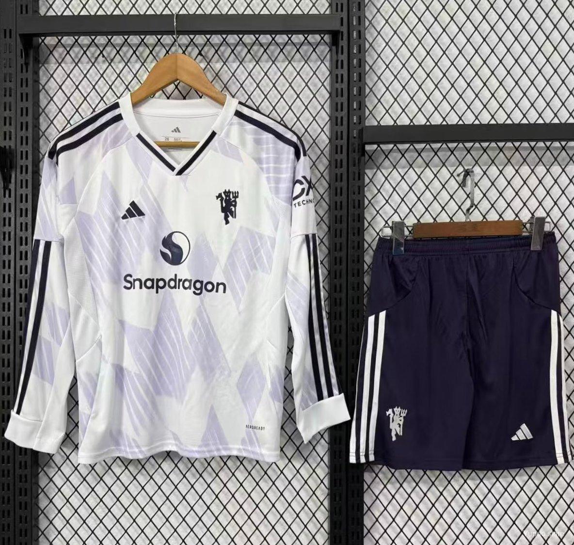 25/26 Kids Manchester United Away Long Sleeve Jersey22025-10-26