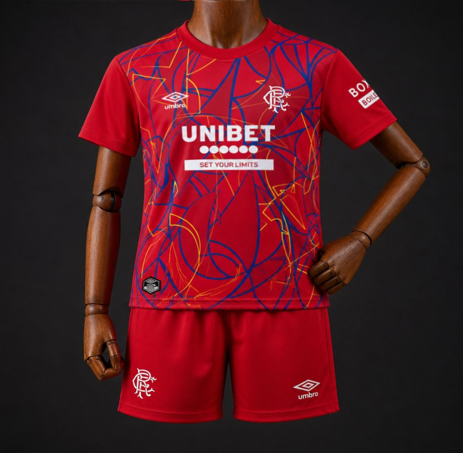 2026/27 Kids Glasgow Rangers Goalkeeper Kit - Red