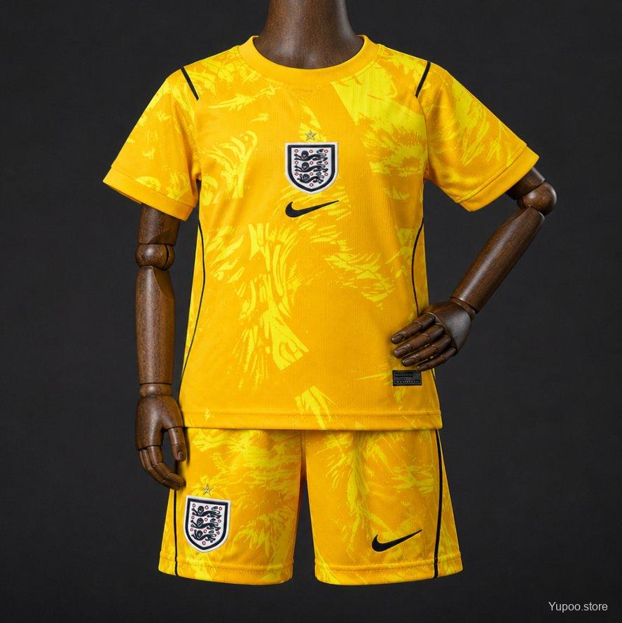 2026 Kids England Goalkeeper Yellow Jersey
