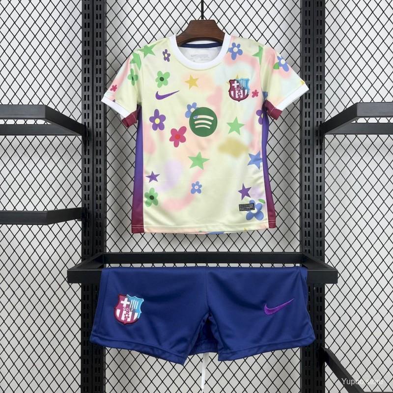 2025/26 Kids Barcelona Flower Special Edition Jersey