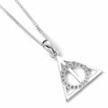 Harry Potter Sterling Silver Deathly Hallows Crystal Necklace