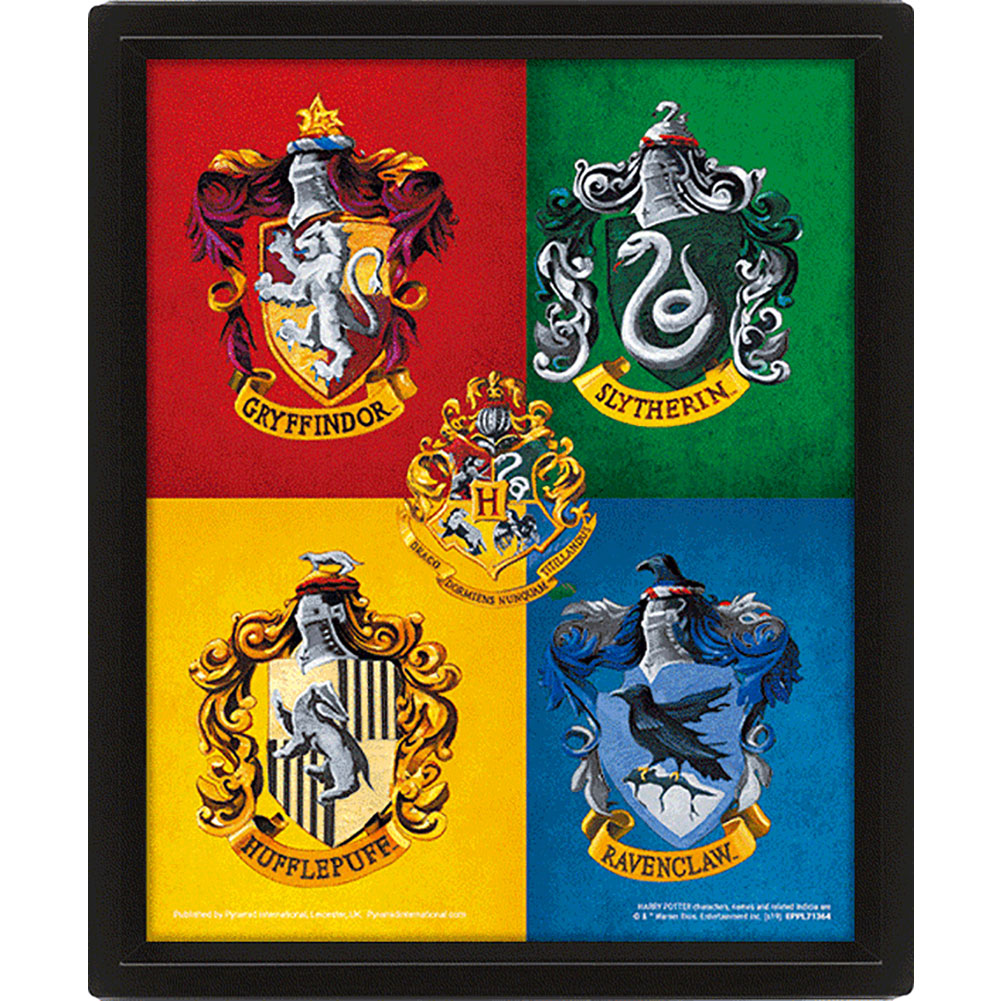 Harry Potter Crests Framed 3D Picture