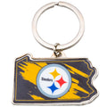 Pittsburgh Steelers State Shape Keyring