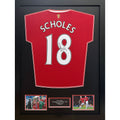 Manchester United FC Scholes Signed Shirt (Framed)