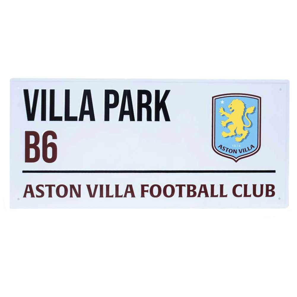 Aston Villa FC White Street Sign