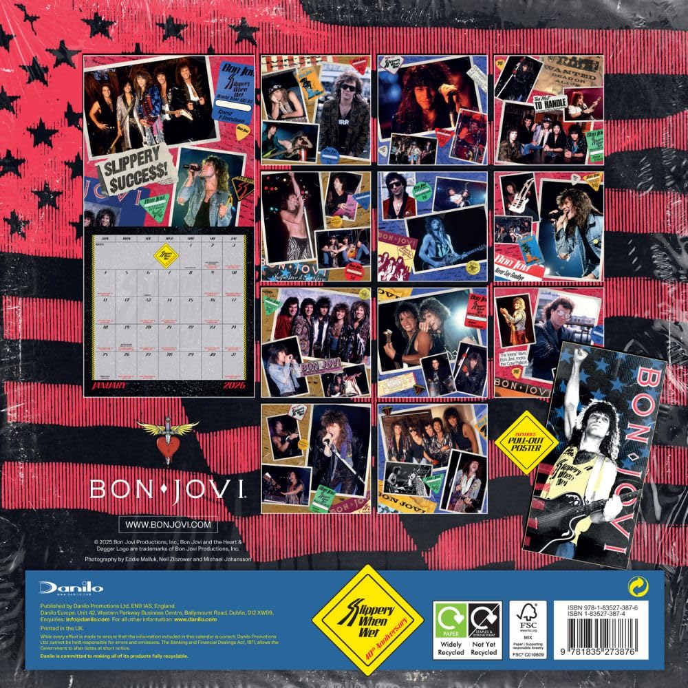 Bon Jovi Square Calendar 2026