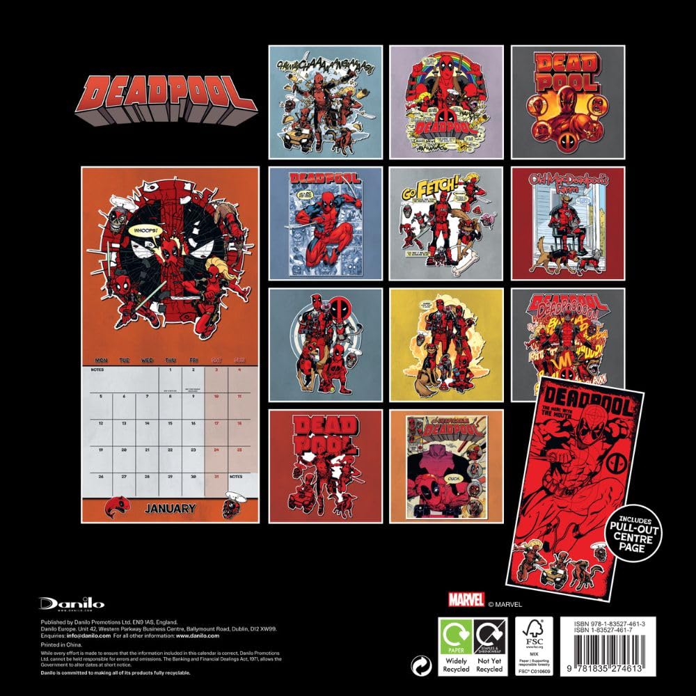Deadpool Square Calendar 2026