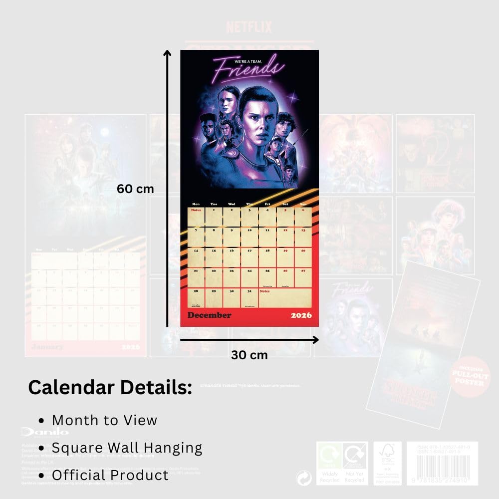 Stranger Things Square Calendar 2026