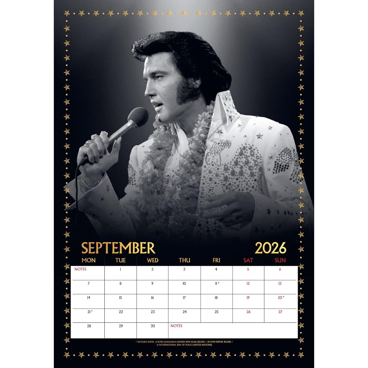 Elvis Presley A3 Calendar 2026