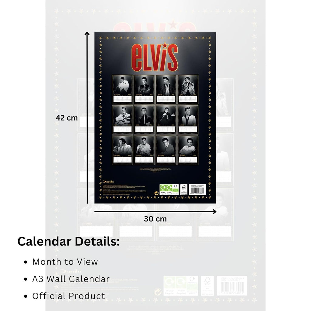 Elvis Presley A3 Calendar 2026