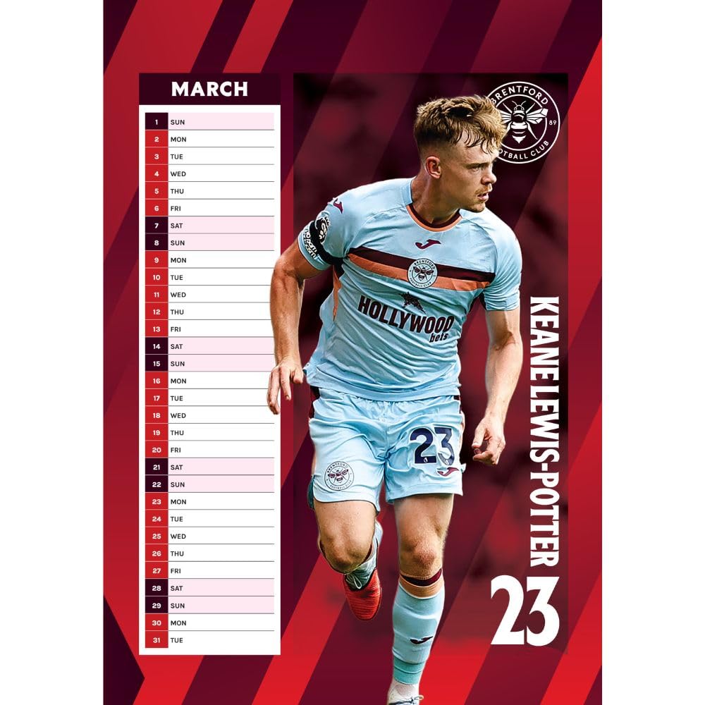 Brentford FC A3 Calendar 2026