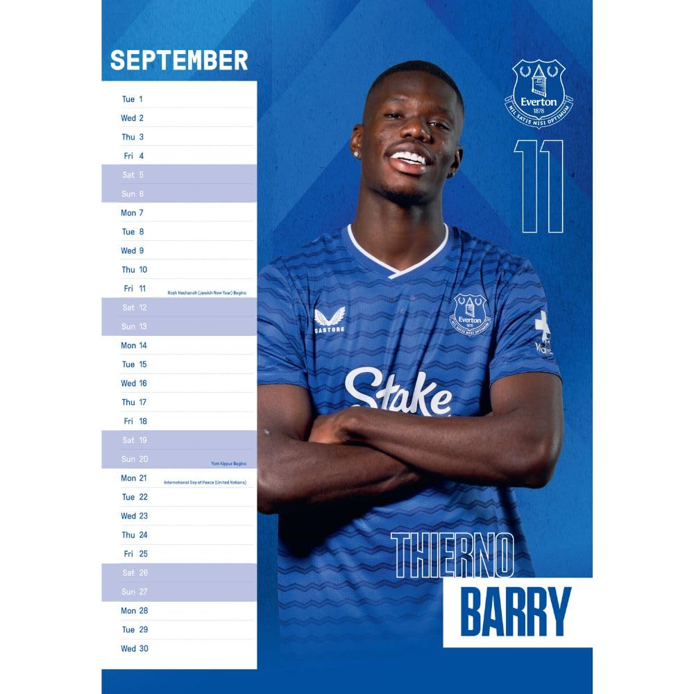 Everton FC A3 Calendar 2026