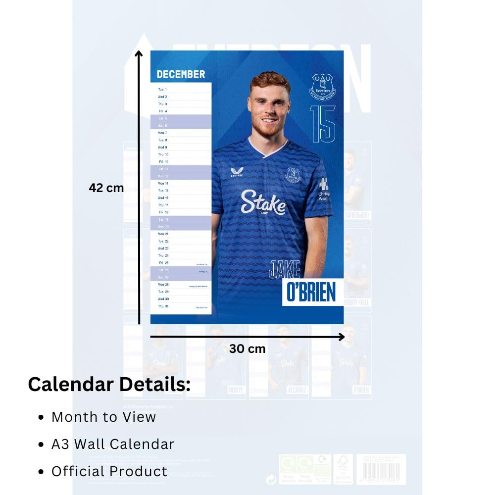 Everton FC A3 Calendar 2026