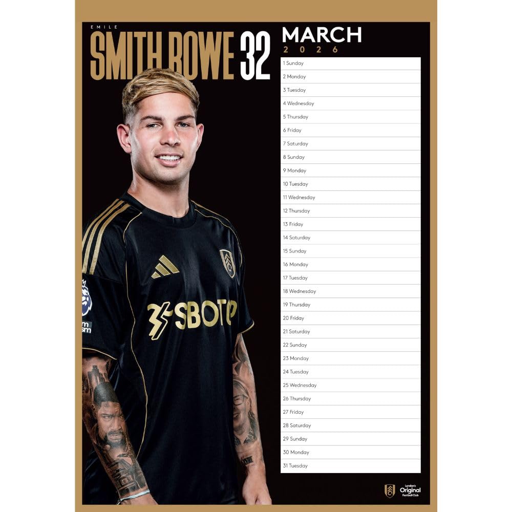 Fulham FC A3 Calendar 2026