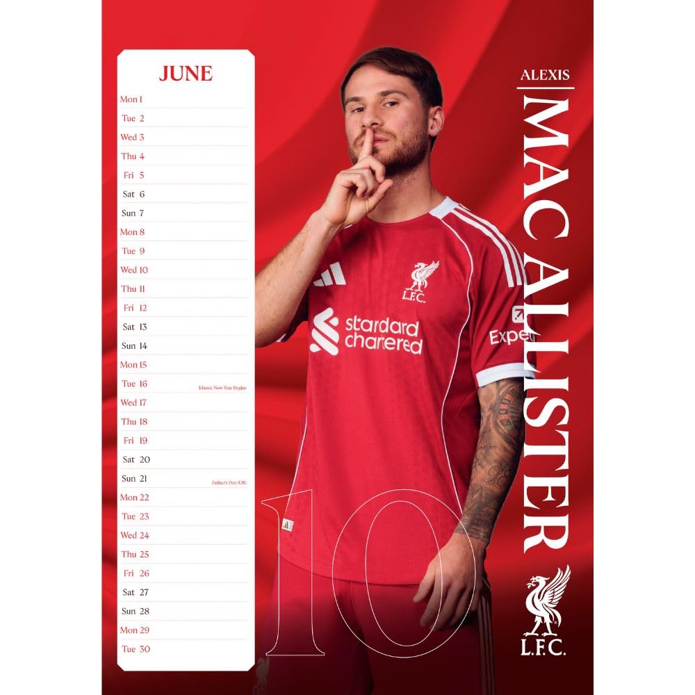 Liverpool FC A3 Calendar 2026