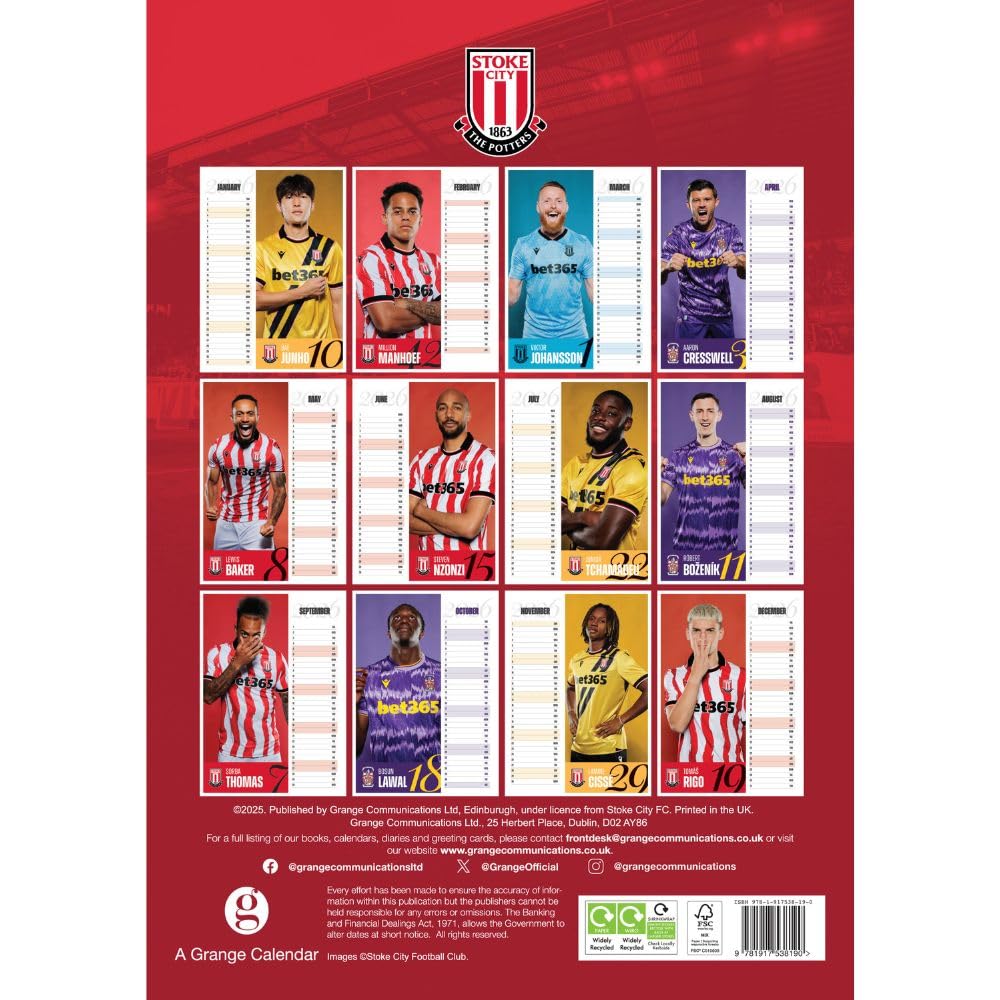 Stoke City FC A3 Calendar 2026