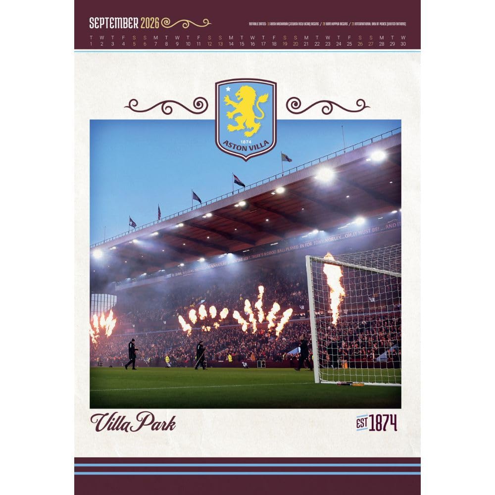 Aston Villa FC Deluxe Calendar 2026