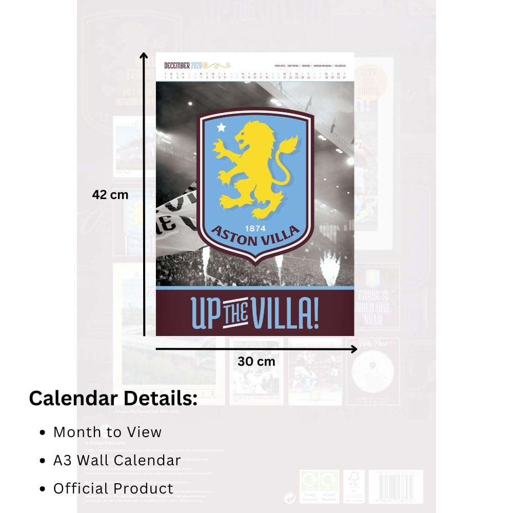 Aston Villa FC Deluxe Calendar 2026