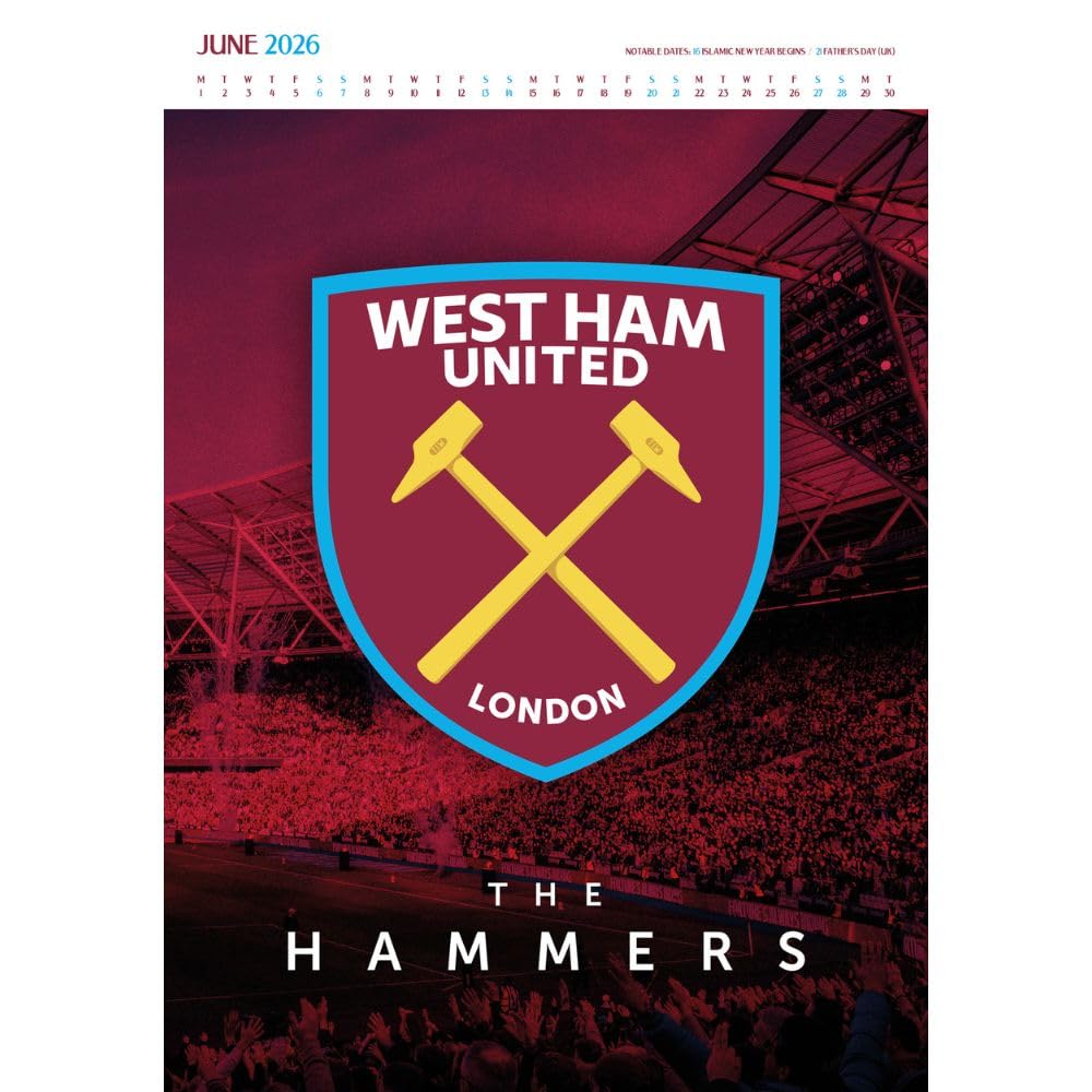 West Ham United FC Deluxe Calendar 2026