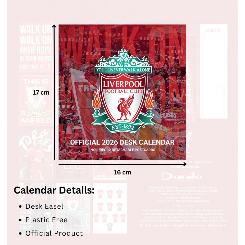 Liverpool FC Desktop Calendar 2026