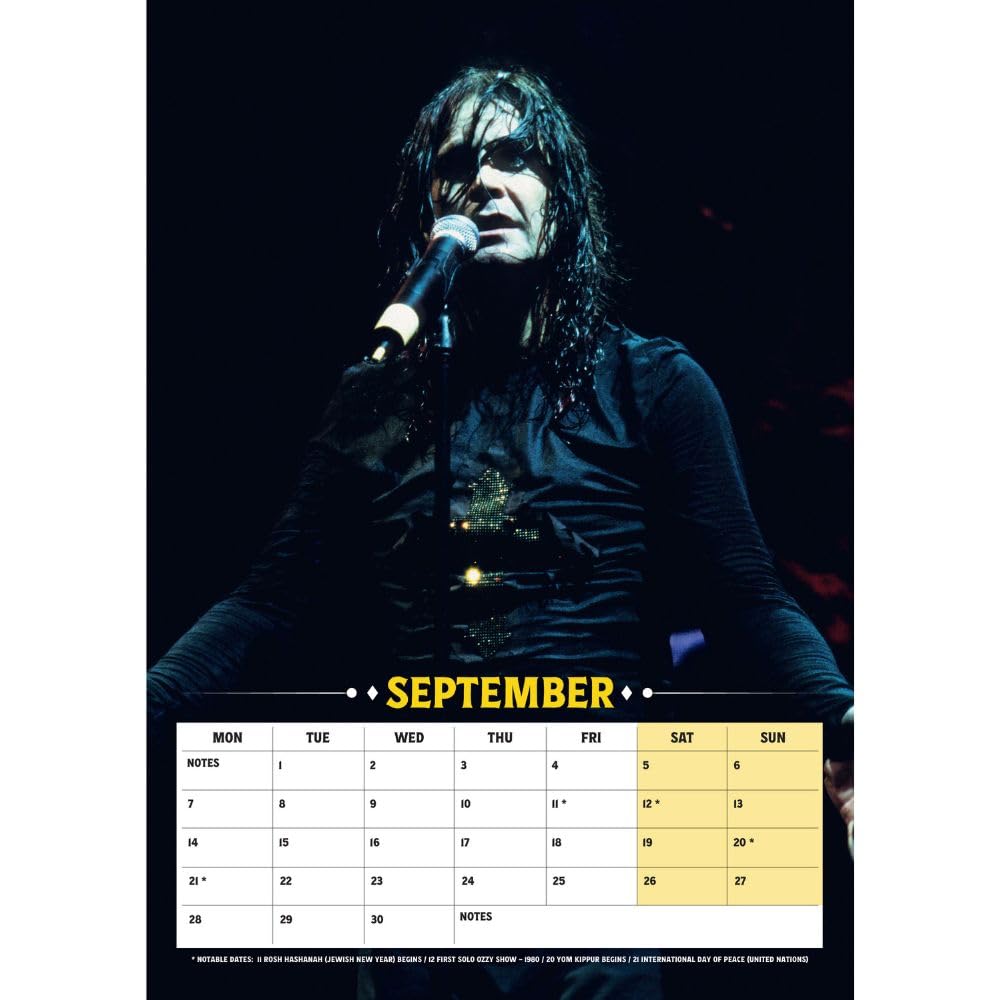 Ozzy Osbourne A3 Calendar 2026