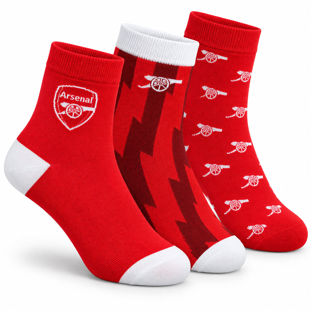 Arsenal FC 3pk Adults Fashion Socks 7-11