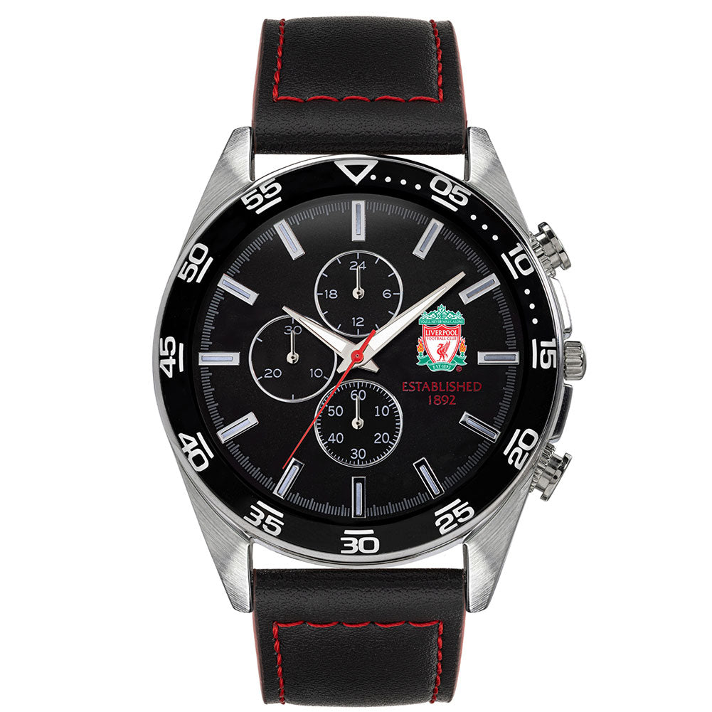 Liverpool FC Mens Leather Strap Chronograph Watch