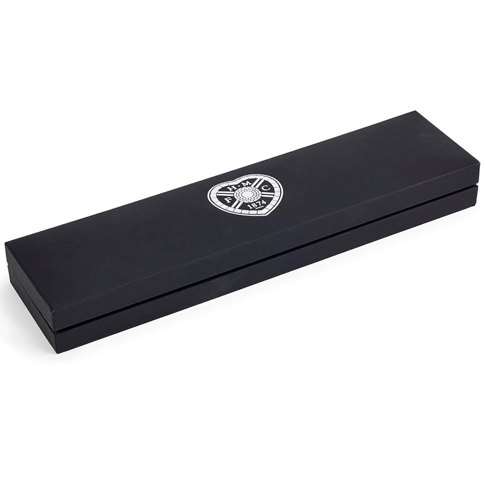 Hearts FC Black IP Leather Bracelet