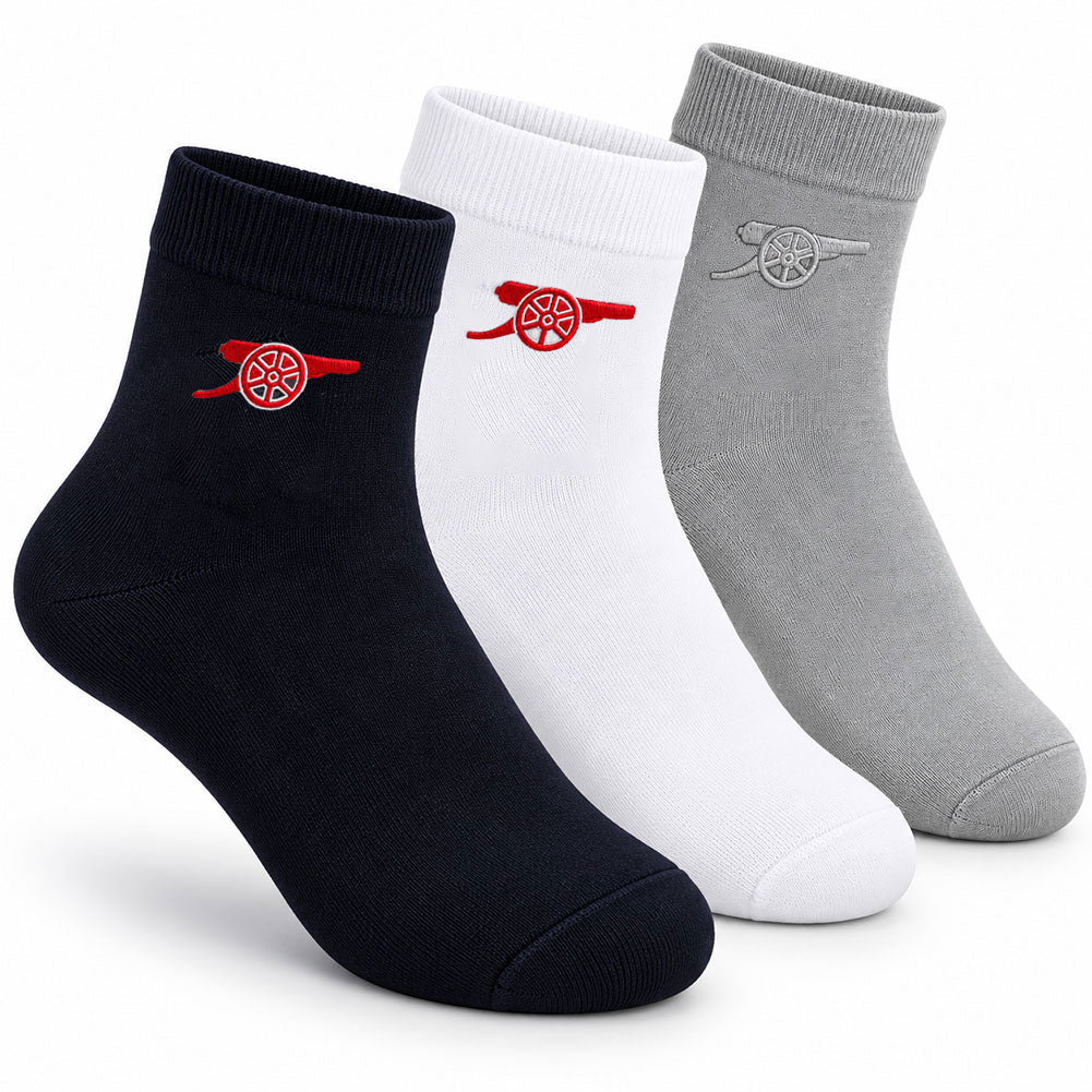 Arsenal FC 3pk Adults Ankle Socks 4-7