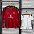 25/26 Kids Manchester United Home Long Sleeve Jersey22025-10-26