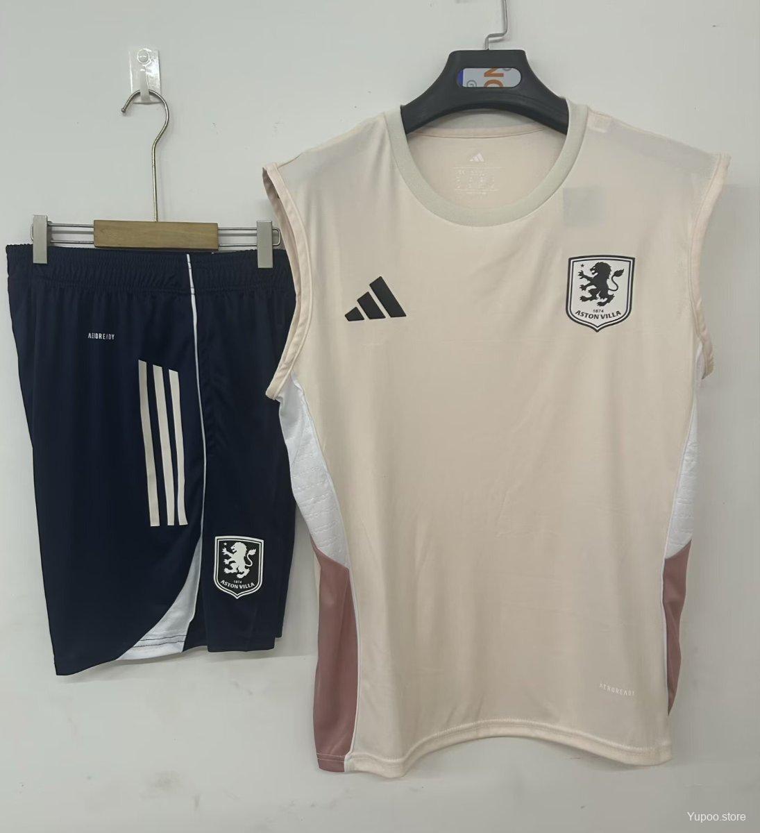 25/26 Aston Villa Vest Jersey khaki+ Shorts22025-09-26